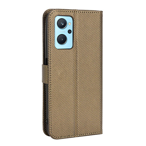 Leather Case Stands Flip Cover Holder BY1 for Oppo K10 4G Brown