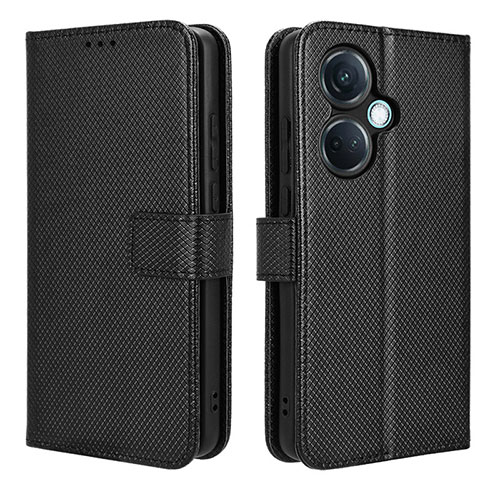 Leather Case Stands Flip Cover Holder BY1 for Oppo K11 5G Black