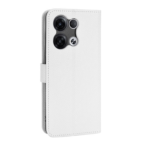 Leather Case Stands Flip Cover Holder BY1 for Oppo Reno8 5G White