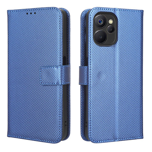 Leather Case Stands Flip Cover Holder BY1 for Realme 10T 5G Blue