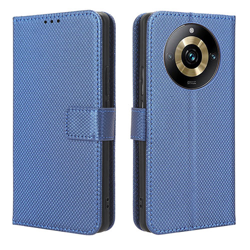 Leather Case Stands Flip Cover Holder BY1 for Realme 11 Pro+ Plus 5G Blue