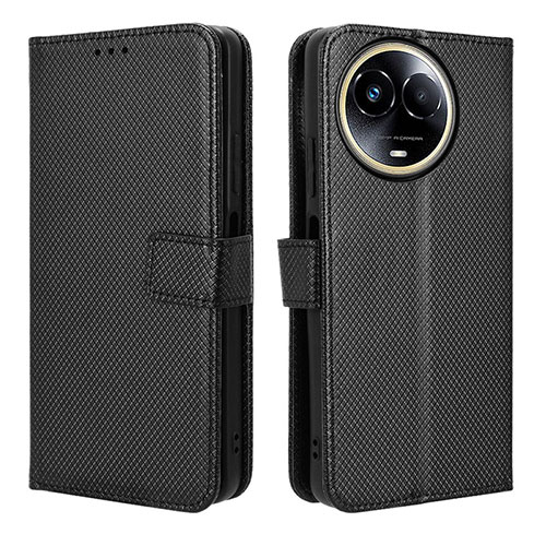 Leather Case Stands Flip Cover Holder BY1 for Realme 11X 5G Black