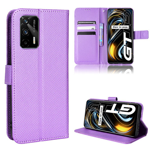 Leather Case Stands Flip Cover Holder BY1 for Realme GT Neo 2T 5G Purple