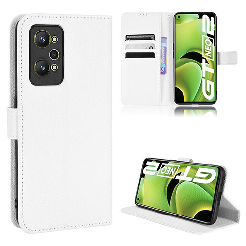 Leather Case Stands Flip Cover Holder BY1 for Realme GT Neo2 5G White