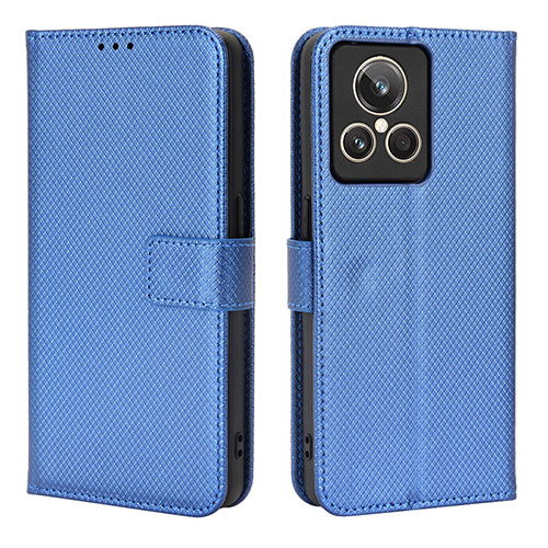 Leather Case Stands Flip Cover Holder BY1 for Realme GT2 Master Explorer Blue