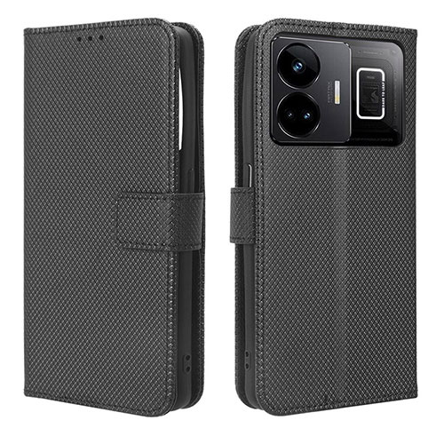 Leather Case Stands Flip Cover Holder BY1 for Realme GT3 5G Black