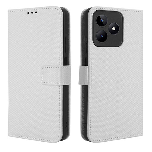 Leather Case Stands Flip Cover Holder BY1 for Realme Narzo N53 White