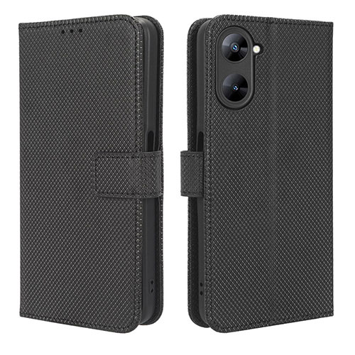 Leather Case Stands Flip Cover Holder BY1 for Realme Q5x 5G Black