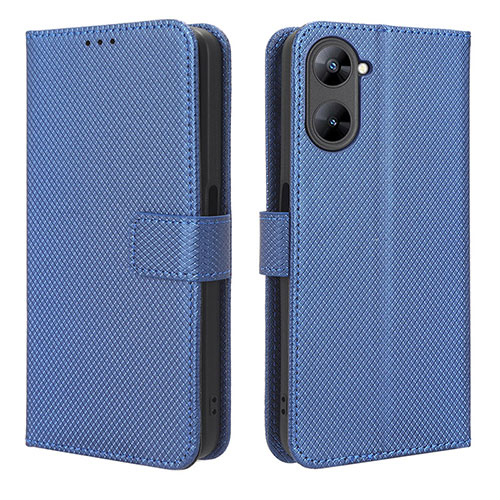 Leather Case Stands Flip Cover Holder BY1 for Realme V30t 5G Blue