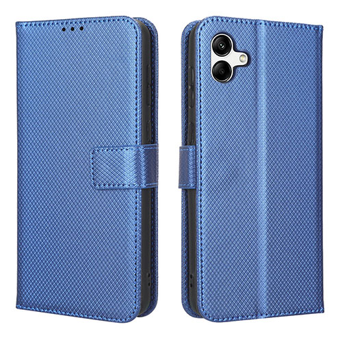 Leather Case Stands Flip Cover Holder BY1 for Samsung Galaxy A04 4G Blue