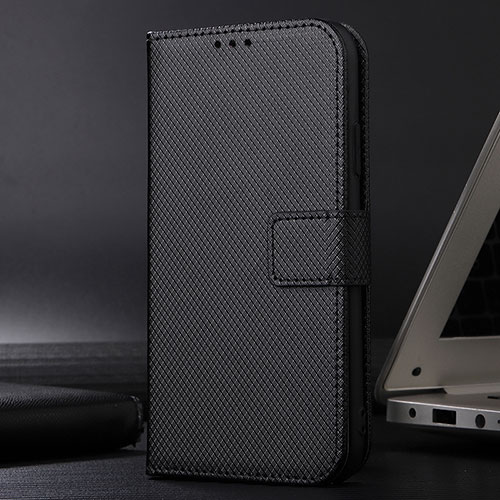 Leather Case Stands Flip Cover Holder BY1 for Samsung Galaxy A12 5G Black