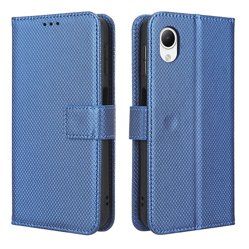 Leather Case Stands Flip Cover Holder BY1 for Samsung Galaxy A23 5G SC-56C Blue