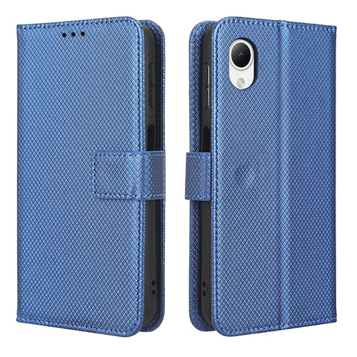 Leather Case Stands Flip Cover Holder BY1 for Samsung Galaxy A23e 5G Blue