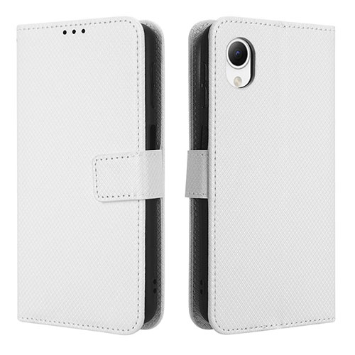 Leather Case Stands Flip Cover Holder BY1 for Samsung Galaxy A23s White