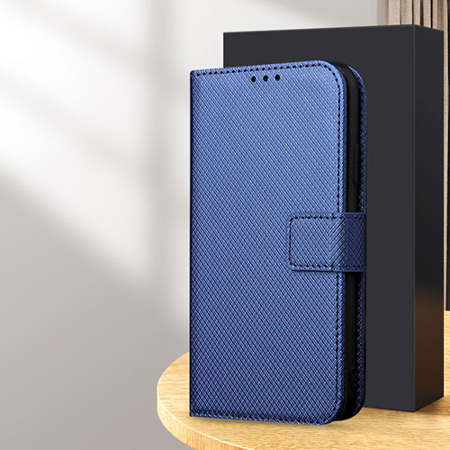 Leather Case Stands Flip Cover Holder BY1 for Samsung Galaxy S24 5G Blue