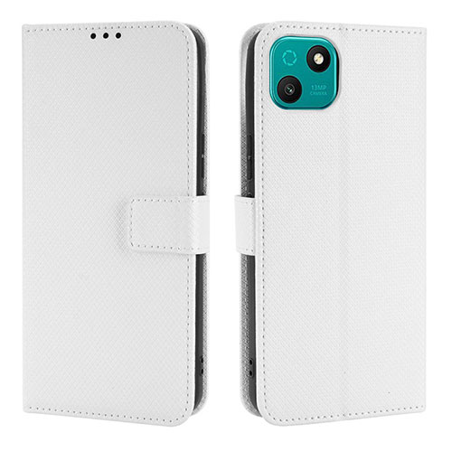 Leather Case Stands Flip Cover Holder BY1 for Wiko T10 White