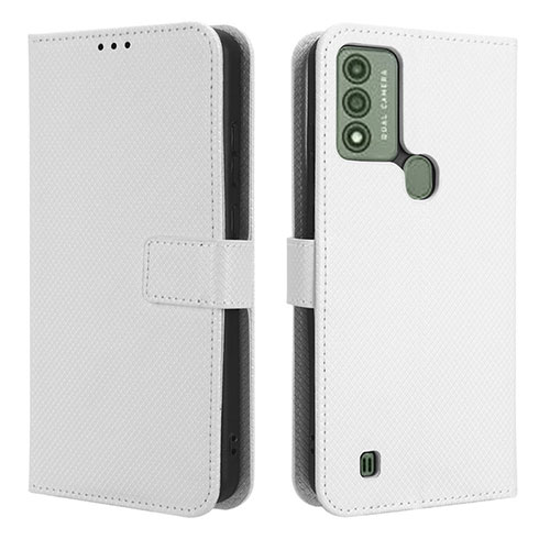 Leather Case Stands Flip Cover Holder BY1 for Wiko Voix White