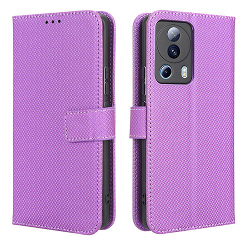 Leather Case Stands Flip Cover Holder BY1 for Xiaomi Civi 2 5G Purple