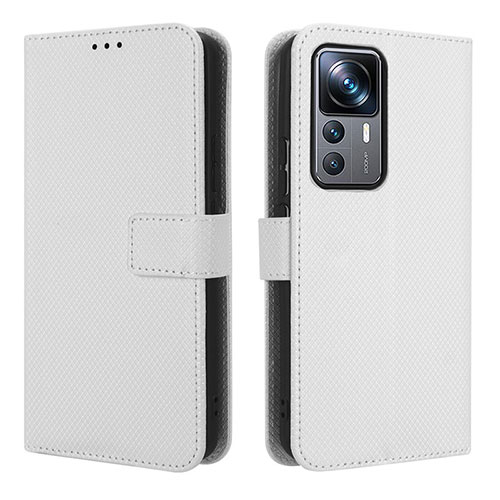 Leather Case Stands Flip Cover Holder BY1 for Xiaomi Mi 12T 5G White