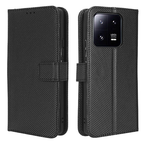 Leather Case Stands Flip Cover Holder BY1 for Xiaomi Mi 13 5G Black