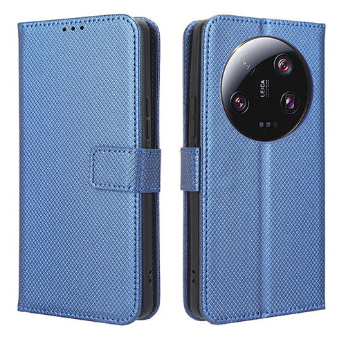 Leather Case Stands Flip Cover Holder BY1 for Xiaomi Mi 13 Ultra 5G Blue