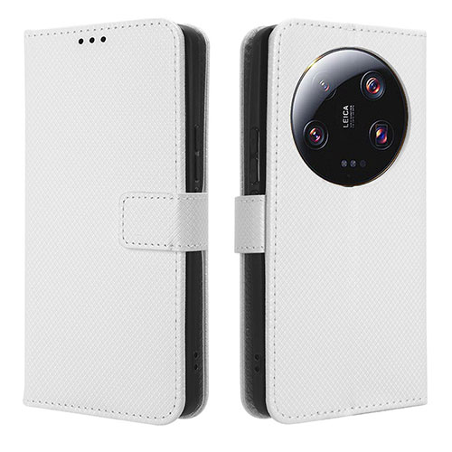 Leather Case Stands Flip Cover Holder BY1 for Xiaomi Mi 13 Ultra 5G White