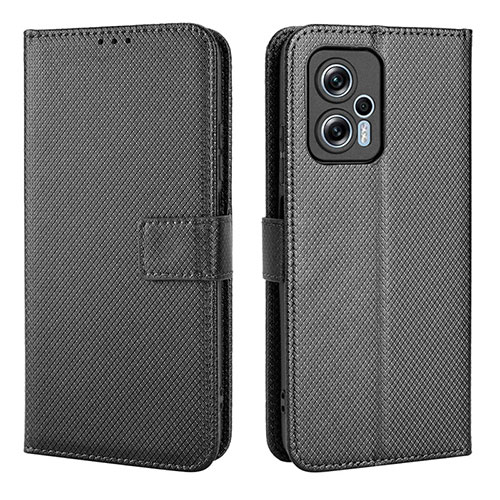 Leather Case Stands Flip Cover Holder BY1 for Xiaomi Poco X4 GT 5G Black