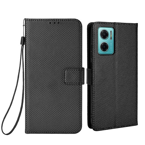 Leather Case Stands Flip Cover Holder BY1 for Xiaomi Redmi 10 5G Black