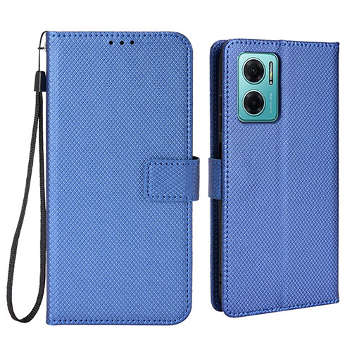 Leather Case Stands Flip Cover Holder BY1 for Xiaomi Redmi 10 5G Blue