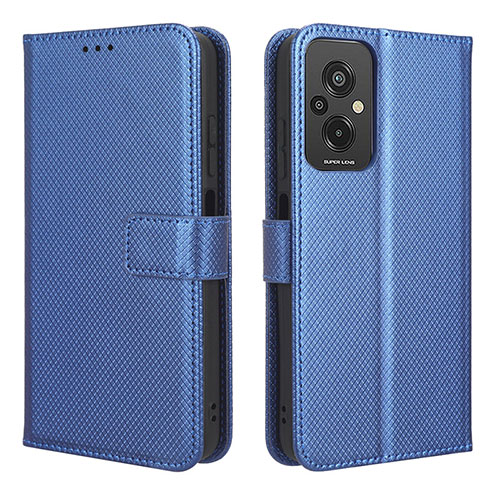 Leather Case Stands Flip Cover Holder BY1 for Xiaomi Redmi 11 Prime 4G Blue