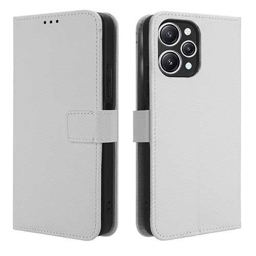 Leather Case Stands Flip Cover Holder BY1 for Xiaomi Redmi 12 4G White