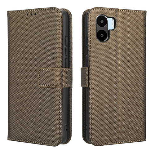 Leather Case Stands Flip Cover Holder BY1 for Xiaomi Redmi A1 Brown