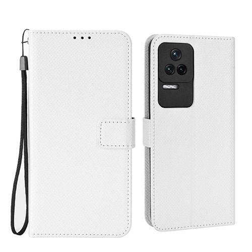 Leather Case Stands Flip Cover Holder BY1 for Xiaomi Redmi K50 5G White