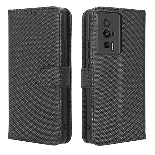 Leather Case Stands Flip Cover Holder BY1 for Xiaomi Redmi K60 Pro 5G Black