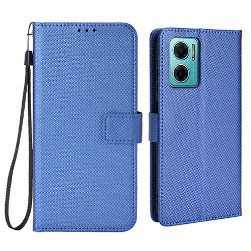 Leather Case Stands Flip Cover Holder BY1 for Xiaomi Redmi Note 11E 5G Blue