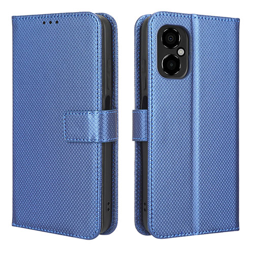 Leather Case Stands Flip Cover Holder BY1 for Xiaomi Redmi Note 11R 5G Blue