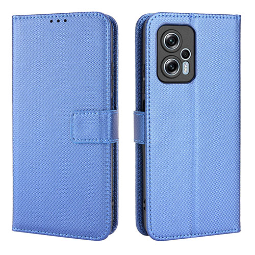 Leather Case Stands Flip Cover Holder BY1 for Xiaomi Redmi Note 11T Pro+ Plus 5G Blue