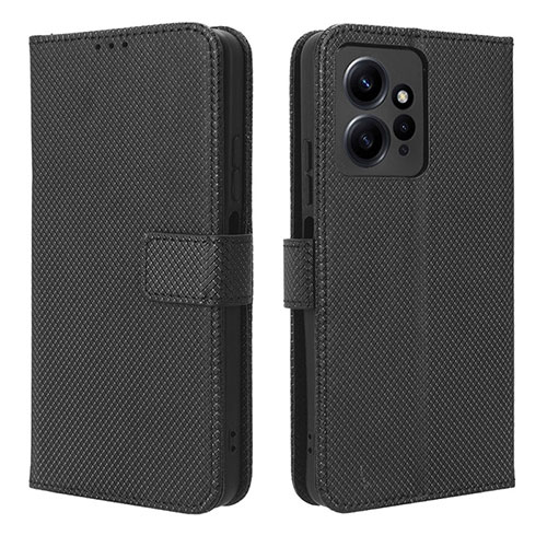 Leather Case Stands Flip Cover Holder BY1 for Xiaomi Redmi Note 12 4G Black