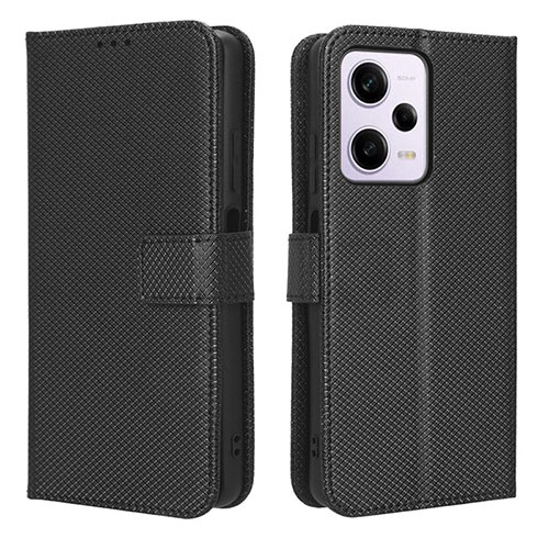 Leather Case Stands Flip Cover Holder BY1 for Xiaomi Redmi Note 12 Explorer Black