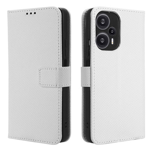 Leather Case Stands Flip Cover Holder BY1 for Xiaomi Redmi Note 12 Turbo 5G White