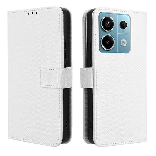 Leather Case Stands Flip Cover Holder BY1 for Xiaomi Redmi Note 13 Pro 5G White