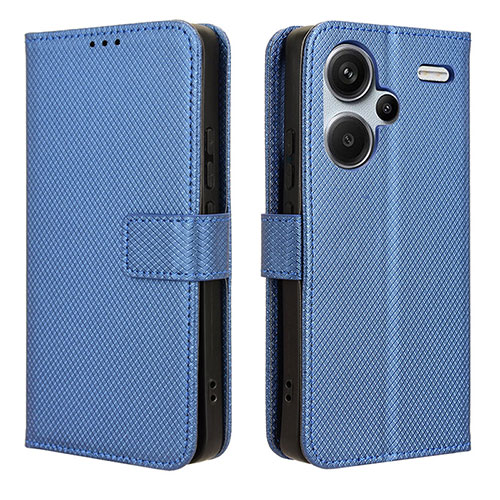 Leather Case Stands Flip Cover Holder BY1 for Xiaomi Redmi Note 13 Pro+ Plus 5G Blue