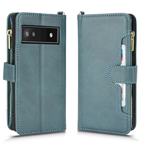 Leather Case Stands Flip Cover Holder BY2 for Google Pixel 6a 5G Green