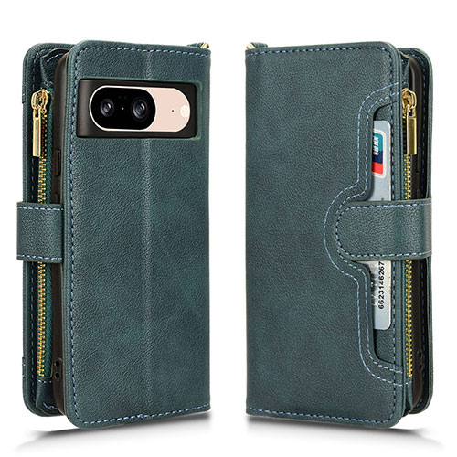 Leather Case Stands Flip Cover Holder BY2 for Google Pixel 8 5G Green