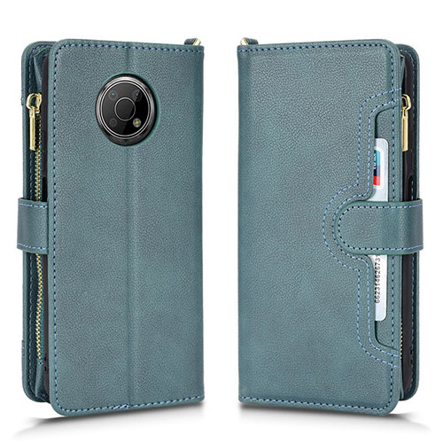 Leather Case Stands Flip Cover Holder BY2 for Nokia G300 5G Green