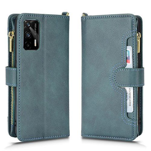 Leather Case Stands Flip Cover Holder BY2 for Realme GT 5G Green