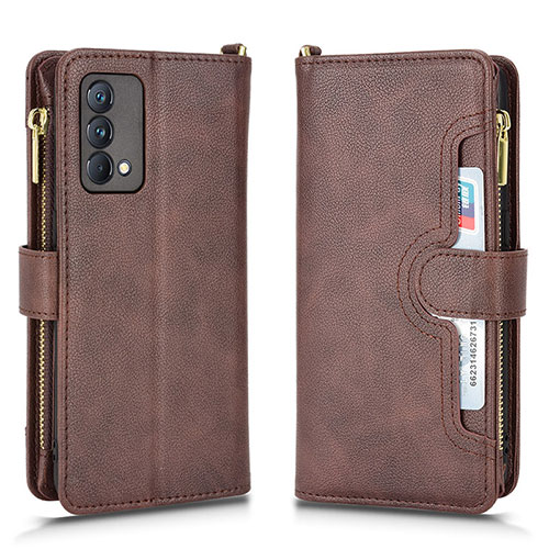 Leather Case Stands Flip Cover Holder BY2 for Realme GT Master 5G Brown