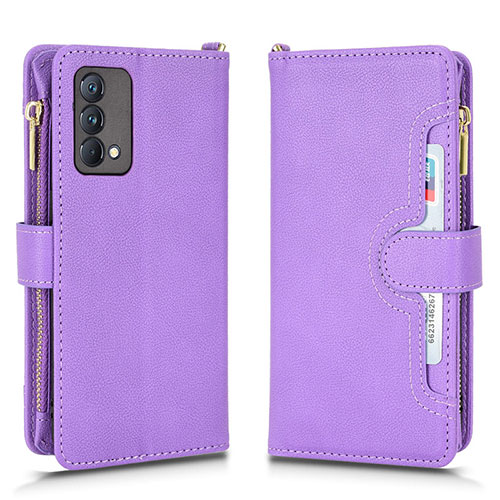 Leather Case Stands Flip Cover Holder BY2 for Realme GT Master 5G Purple