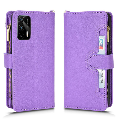 Leather Case Stands Flip Cover Holder BY2 for Realme GT Neo 5G Purple