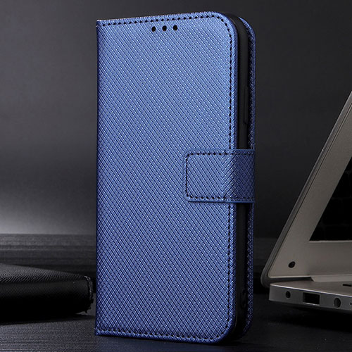 Leather Case Stands Flip Cover Holder BY2 for Realme Q3i 5G Blue